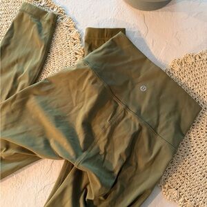 Lululemon Olive Green Wunder Train Leggings